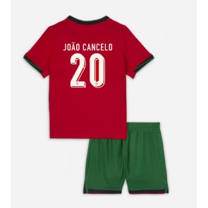 Portugal Joao Cancelo #20 Hjemmebanesæt Børn EM 2024 Kort ærmer (+ korte bukser)